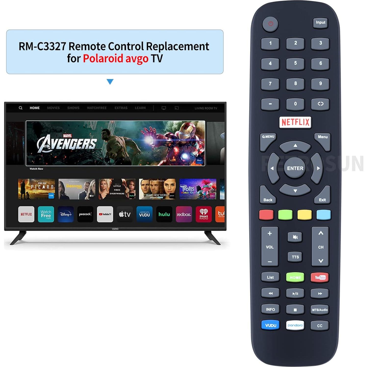 Control Remoto PZL New RM-C3327 para TV JVC y Polaroid