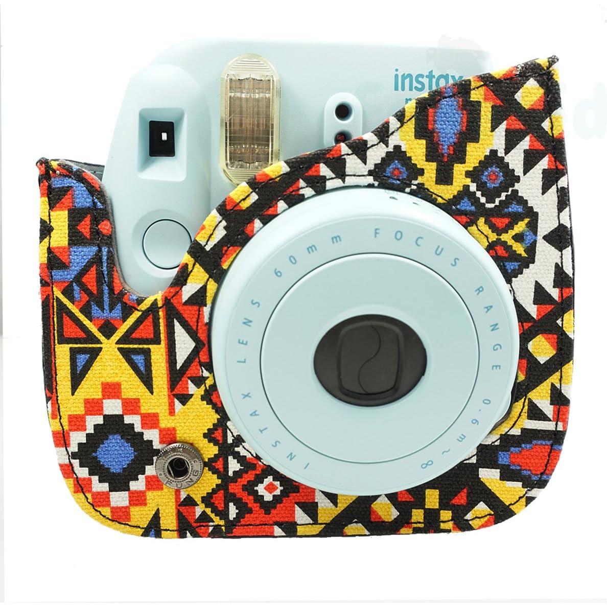 Bolsa de cámara PU cuero Fujifilm Instax Mini 9/8/8+ con correa