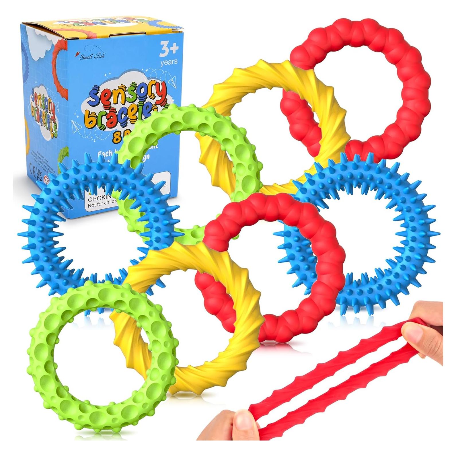 Pulseras Antiestrés Estirables 8 Piezas - Juguetes Sensoriales