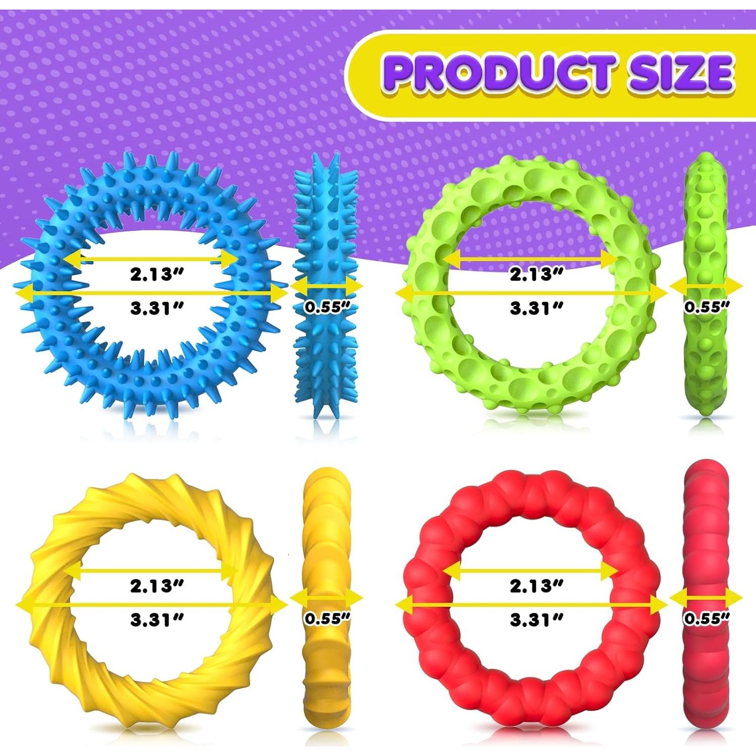 Pulseras Antiestrés Estirables 8 Piezas - Juguetes Sensoriales