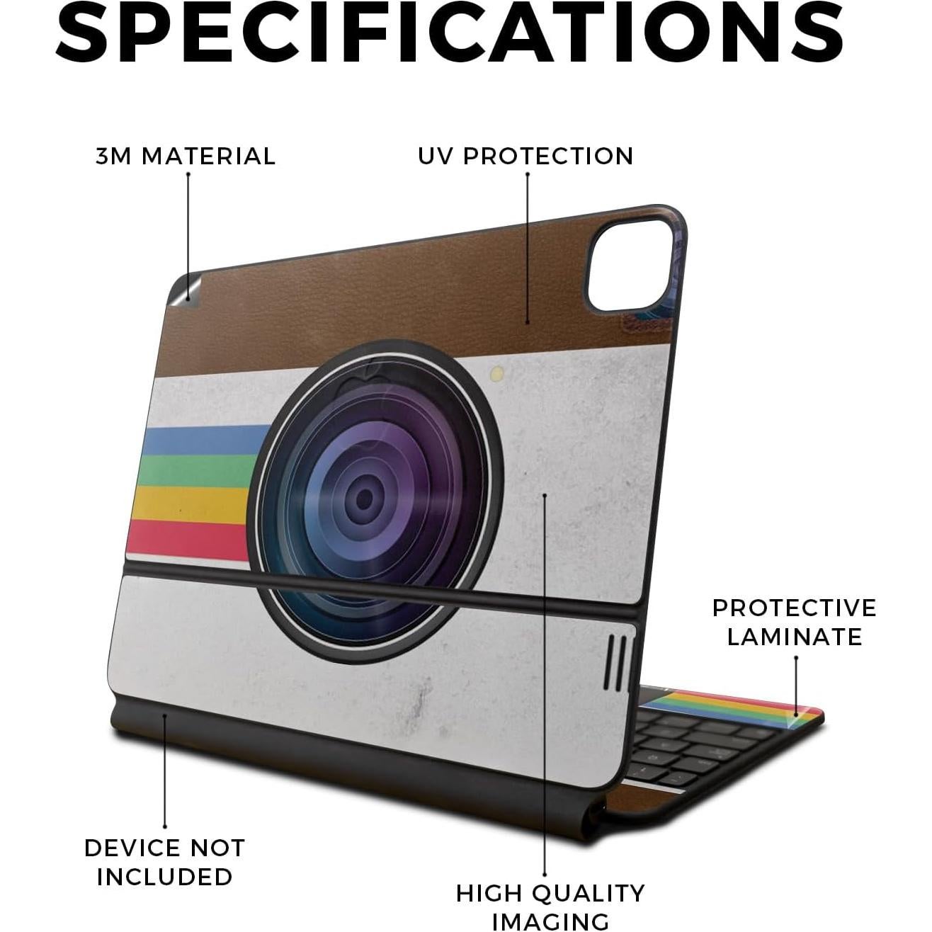 Skin Compatible with Apple Magic Keyboard for iPad Pro 13‑inch (M4) 2024 - Vintage Polaroid - Premium 3M Vinyl Protective Wrap Decal Cover - Easy to Apply | Crafted in The USA by MightySkins