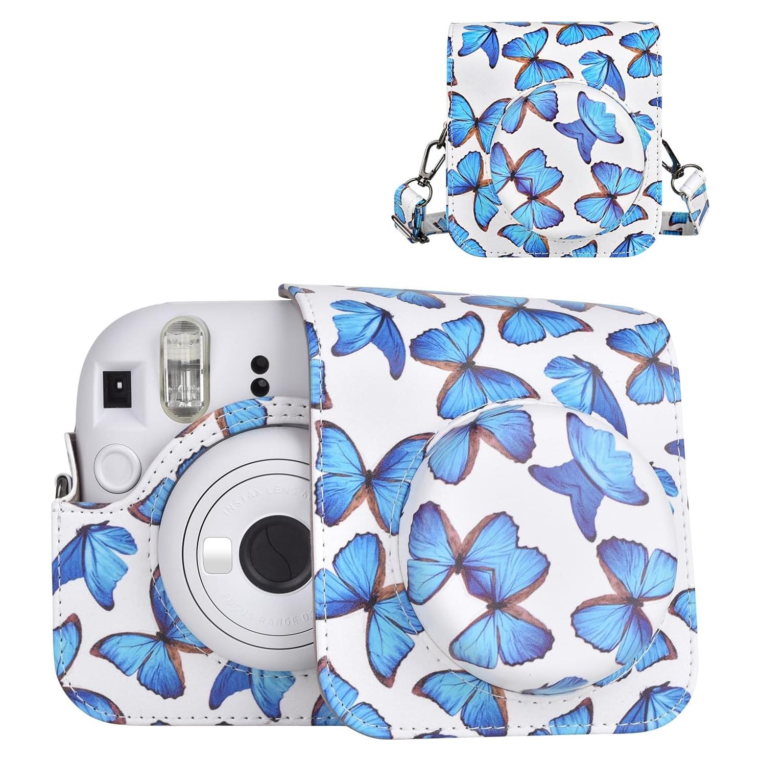 Funda Protectora para Cámara Fujifilm Instax Mini 12 Mariposa Azul
