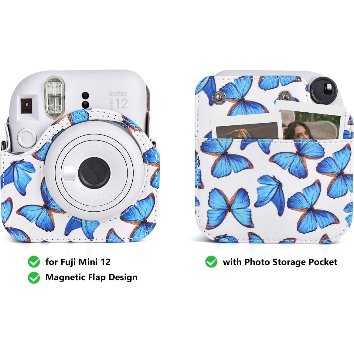 Funda Protectora para Cámara Fujifilm Instax Mini 12 Mariposa Azul
