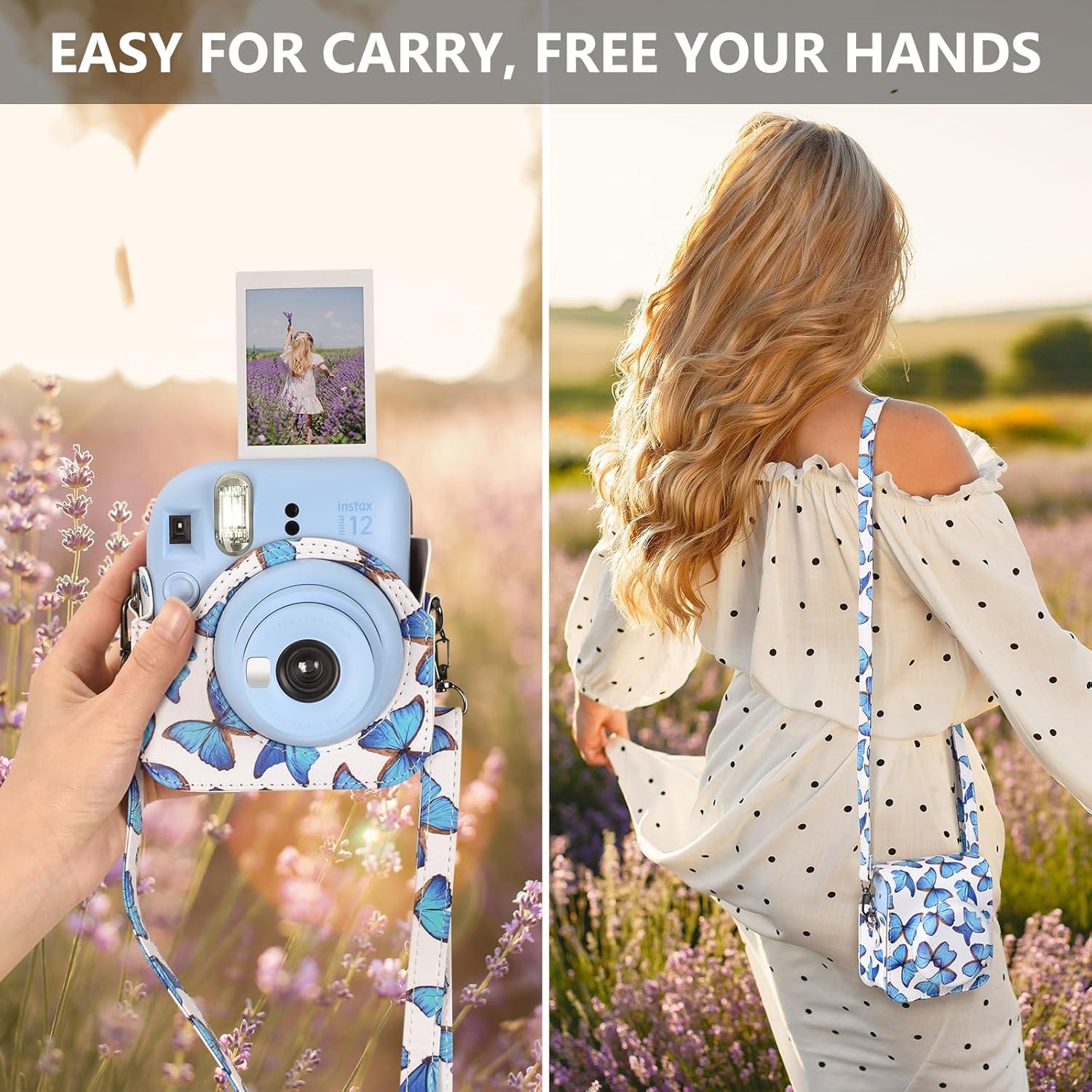 Funda Protectora para Cámara Fujifilm Instax Mini 12 Mariposa Azul