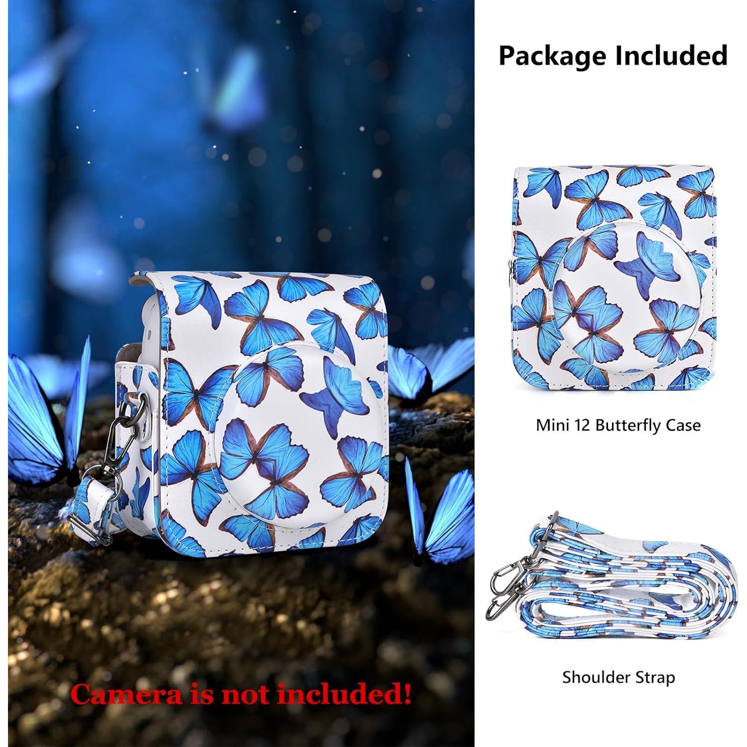 Funda Protectora para Cámara Fujifilm Instax Mini 12 Mariposa Azul