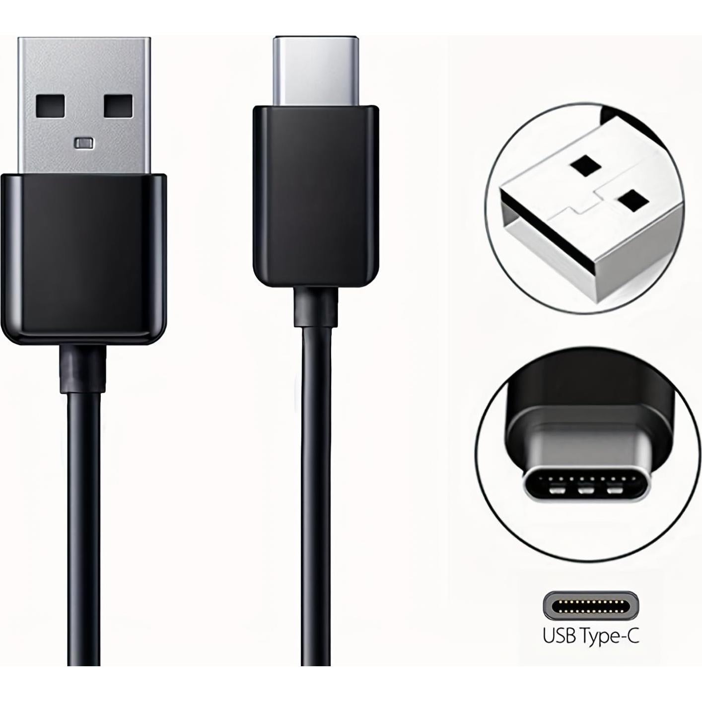Cable de Datos y Cargador USB Tipo-C Life-Tech 0.91m Negro