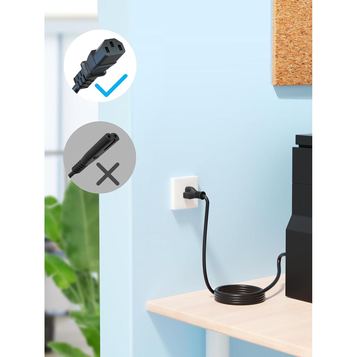 Cable de Alimentación CA 1.8m UL Compatible Polaroid FLM-3232