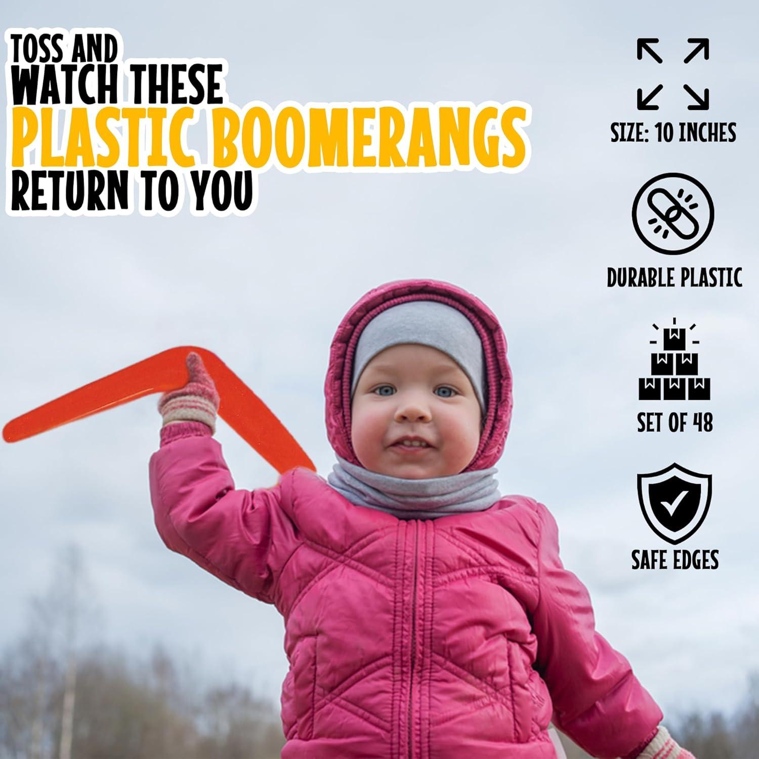 Boomerangs de Plástico Fun Express - Paquete de 48 - 25,4 cm