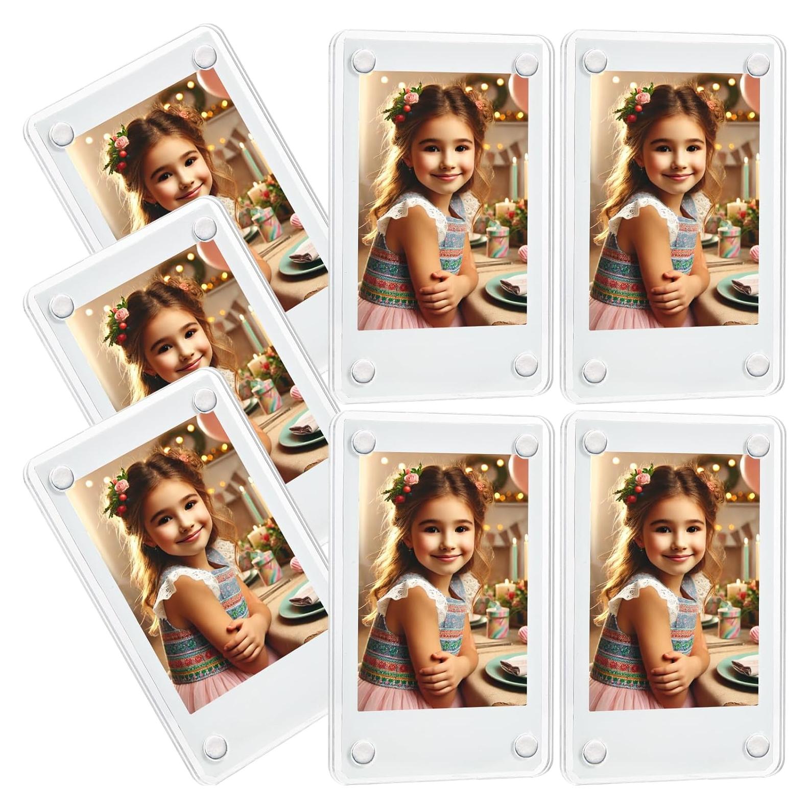 7 Marcos Magnéticos Polaroid Acrílico 6x9 cm para Refrigerador