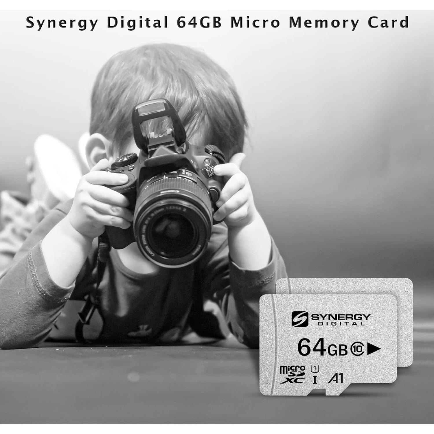 Tarjeta Micro SDXC 64GB Synergy Digital UHS-I Clase 10 Paquete de 2