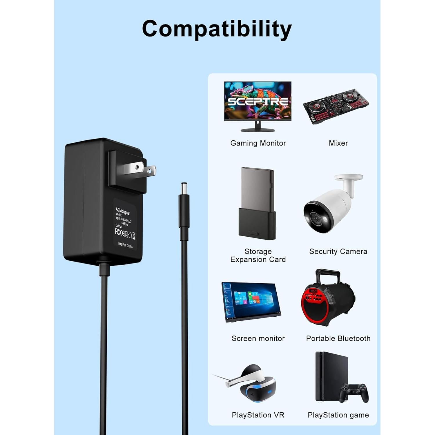 Adaptador AC DC 1.22m Polaroid 19GSR3000 24GSR3000 PSU