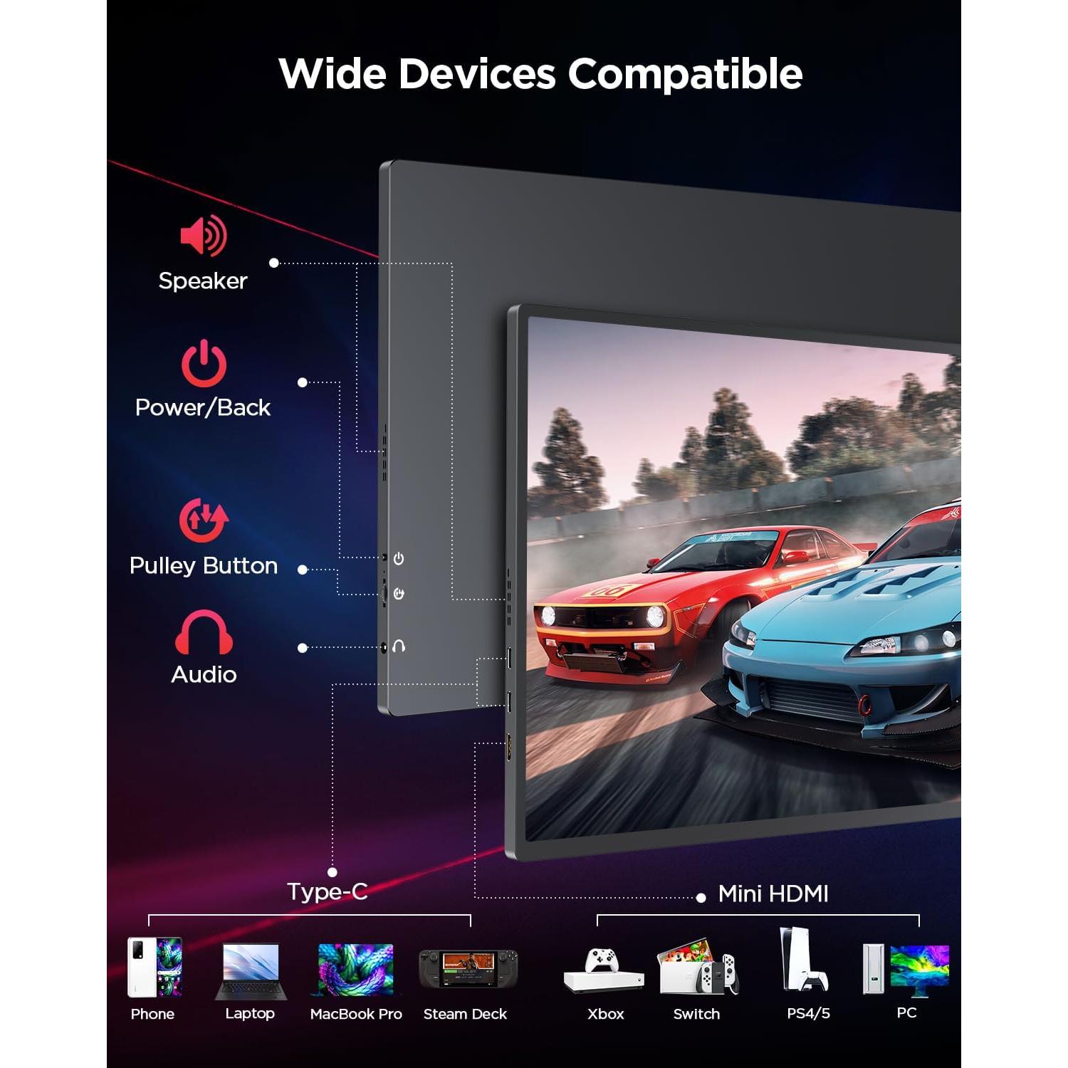 Monitor Portátil UPERFECT 2K 120Hz 16" HDR FreeSync