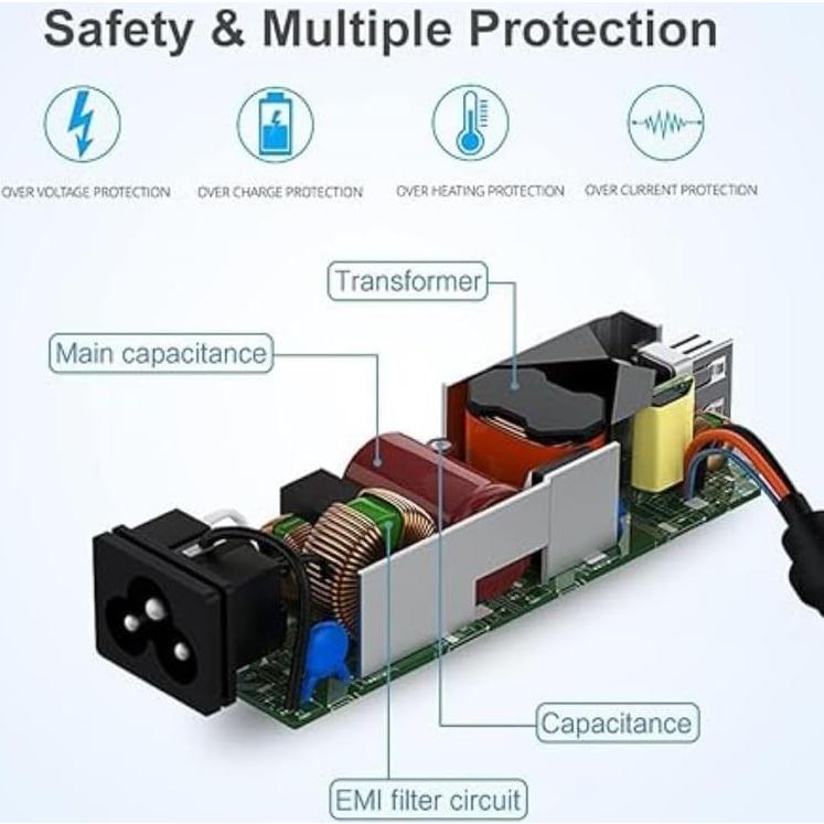 Cargador Adaptador AC/DC Pxdiiry para DVD Polaroid PDV-0823A