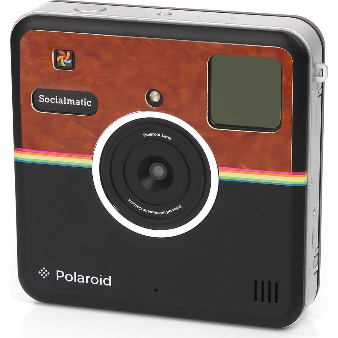 Pegatina Frontal Polaroid Socialmatic Cuero Marrón Mate