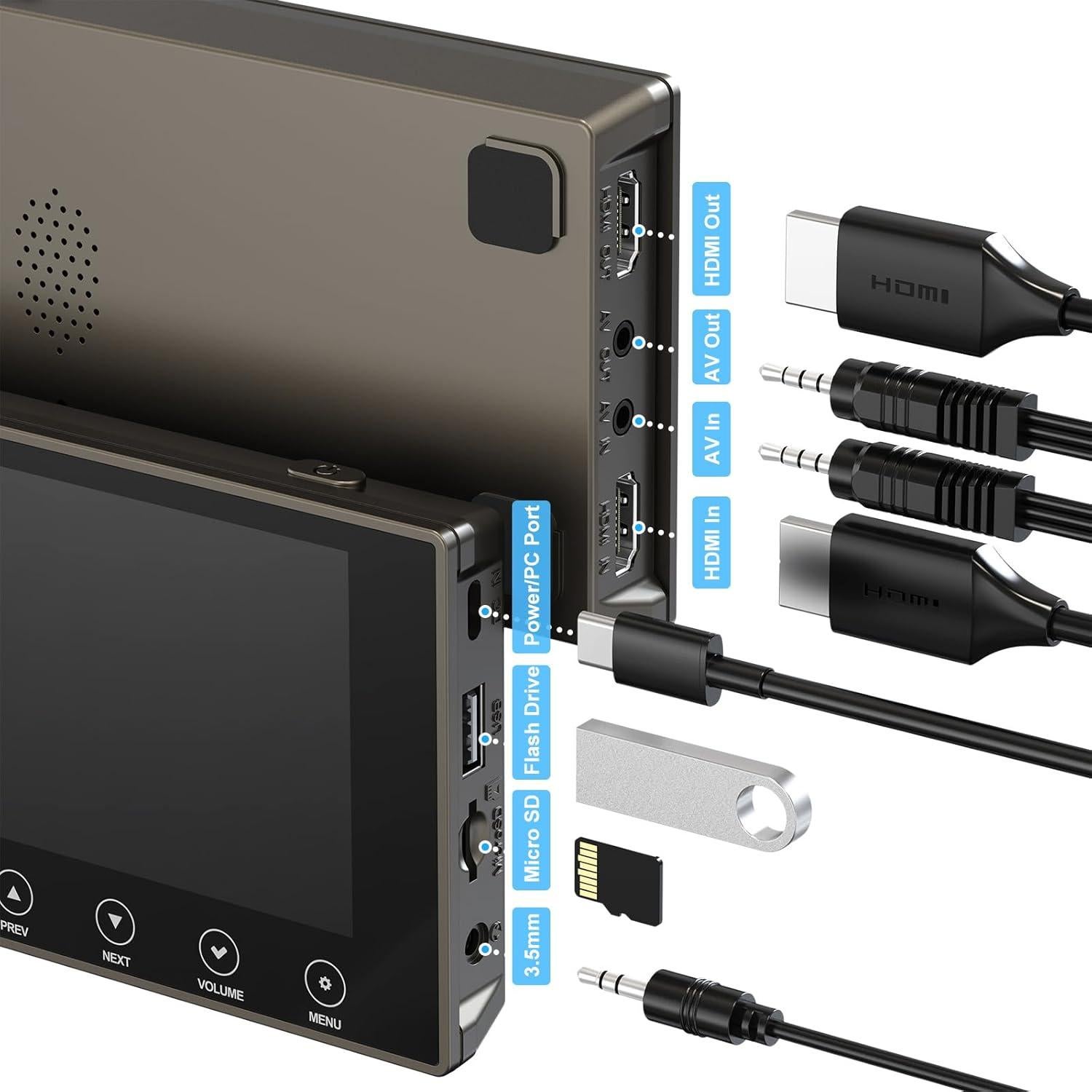 Convertidor de VHS a Digital DigitPro 4K con Pantalla 5"