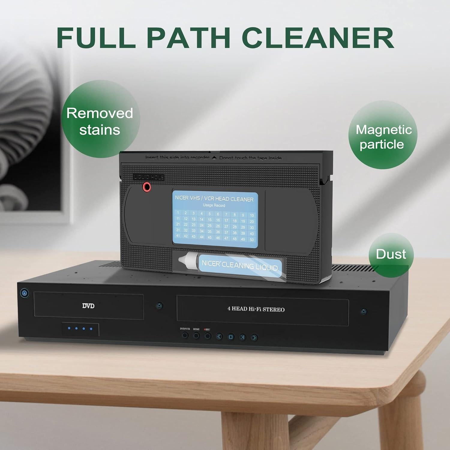 Limpiador de Cabezas de VCR Nicer con Líquido para VHS