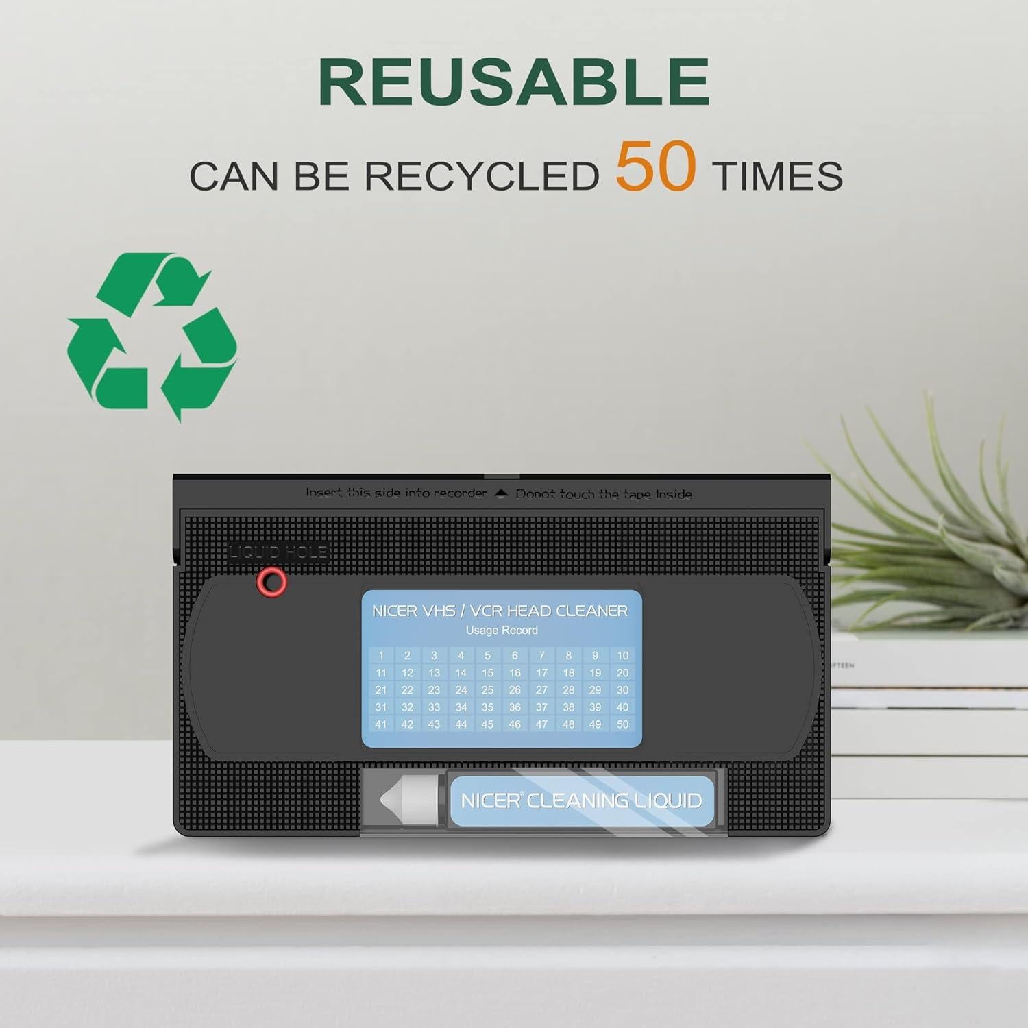 Limpiador de Cabezas de VCR Nicer con Líquido para VHS
