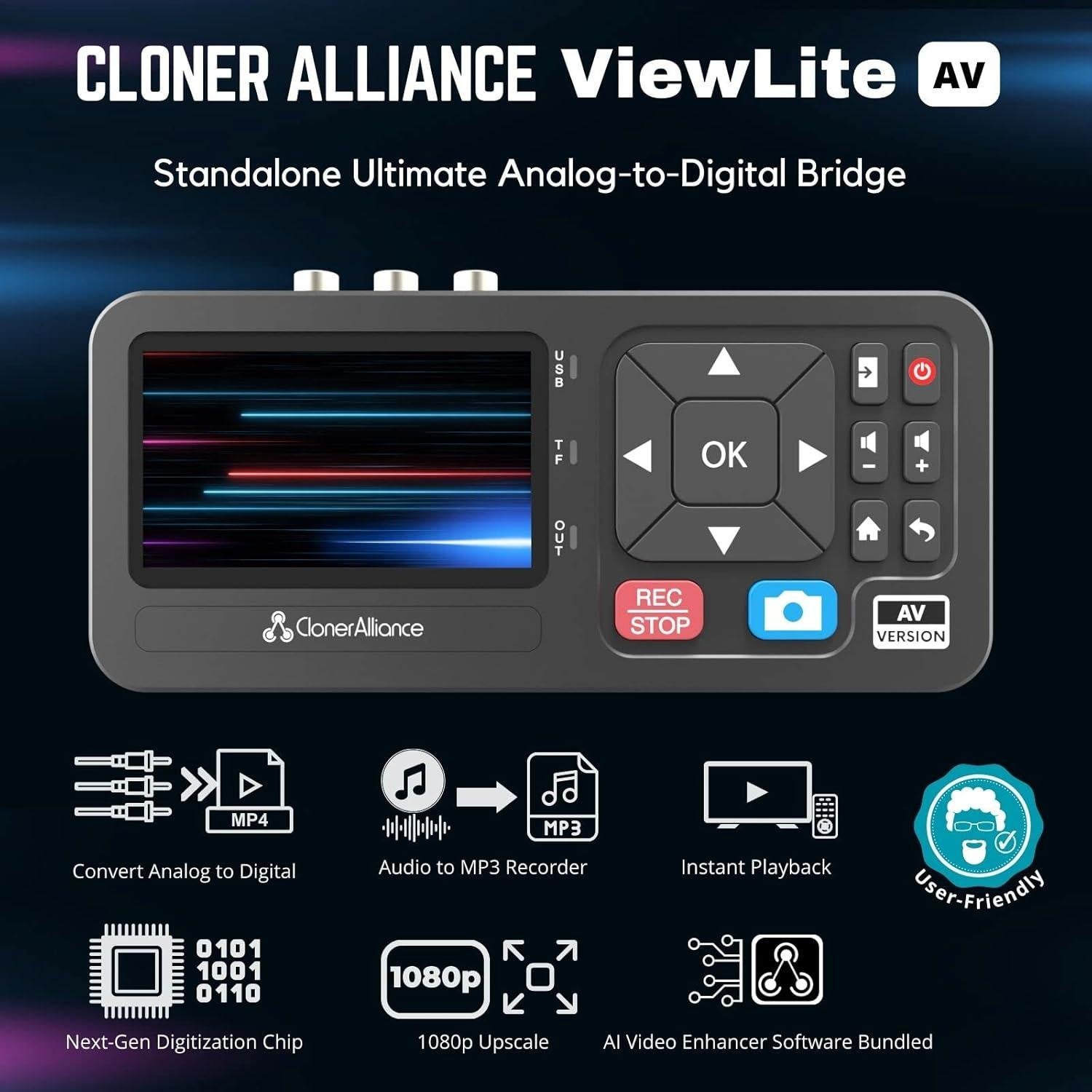 Convertidor de Video y Audio Analógico a Digital ClonerAlliance ViewLite AV