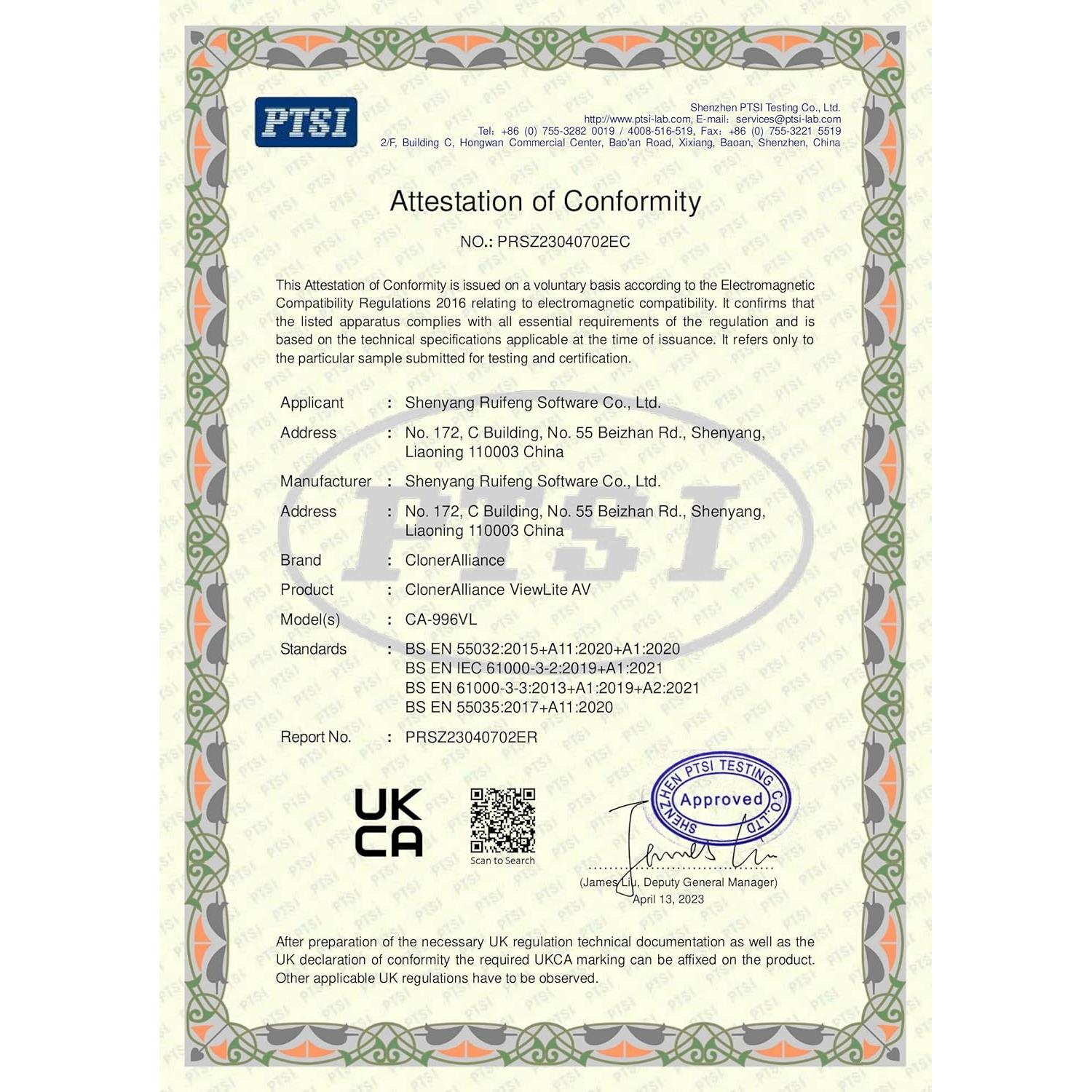 Convertidor de Video y Audio Analógico a Digital ClonerAlliance ViewLite AV