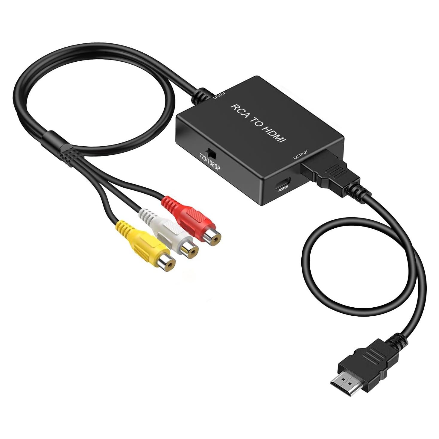 Convertidor RCA a HDMI Uzifhdhi 720P/1080P para TV