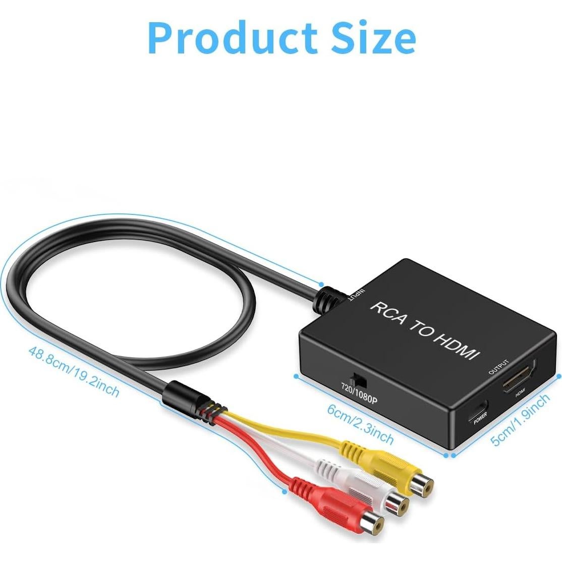 Convertidor RCA a HDMI Uzifhdhi 720P/1080P para TV