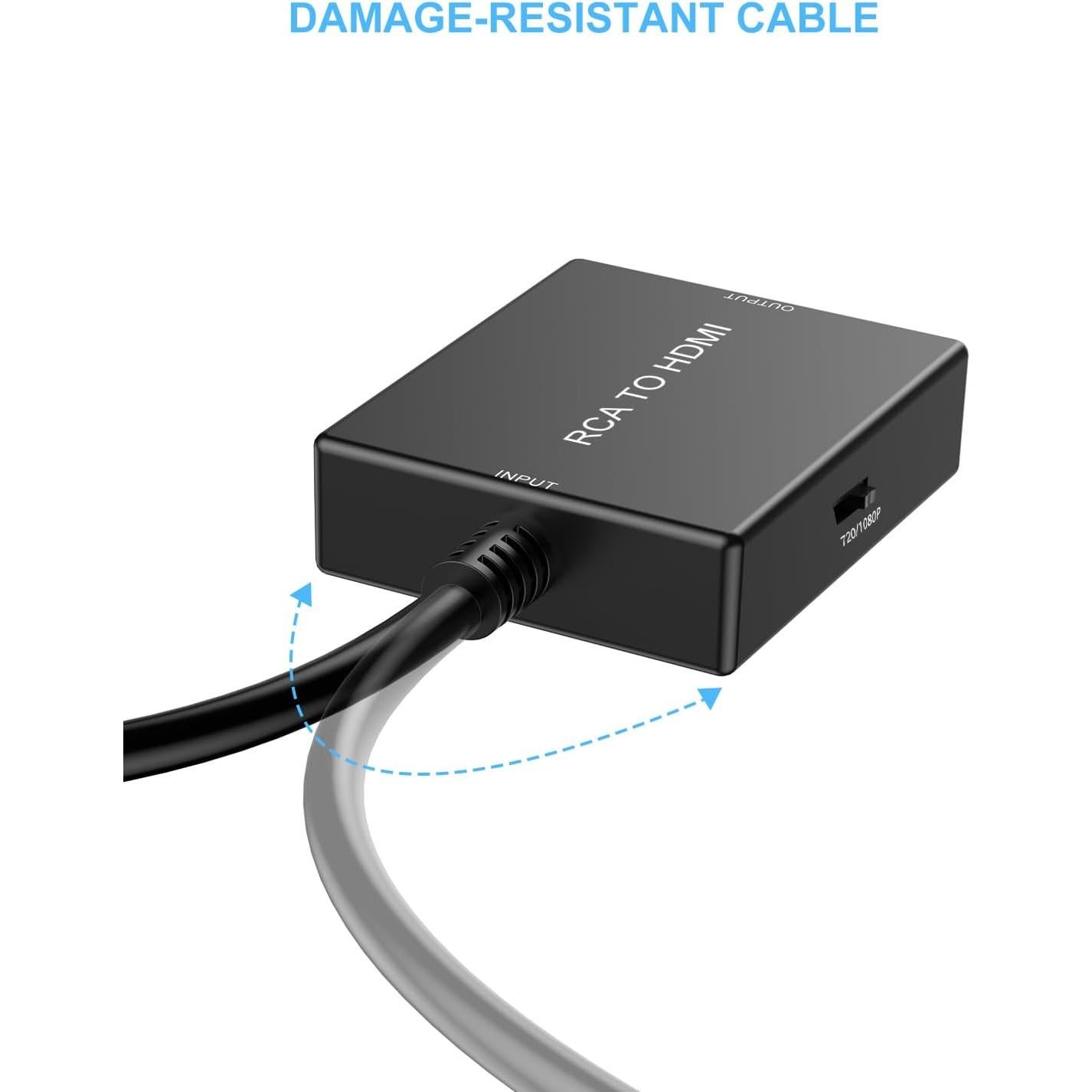 Convertidor RCA a HDMI Uzifhdhi 720P/1080P para TV