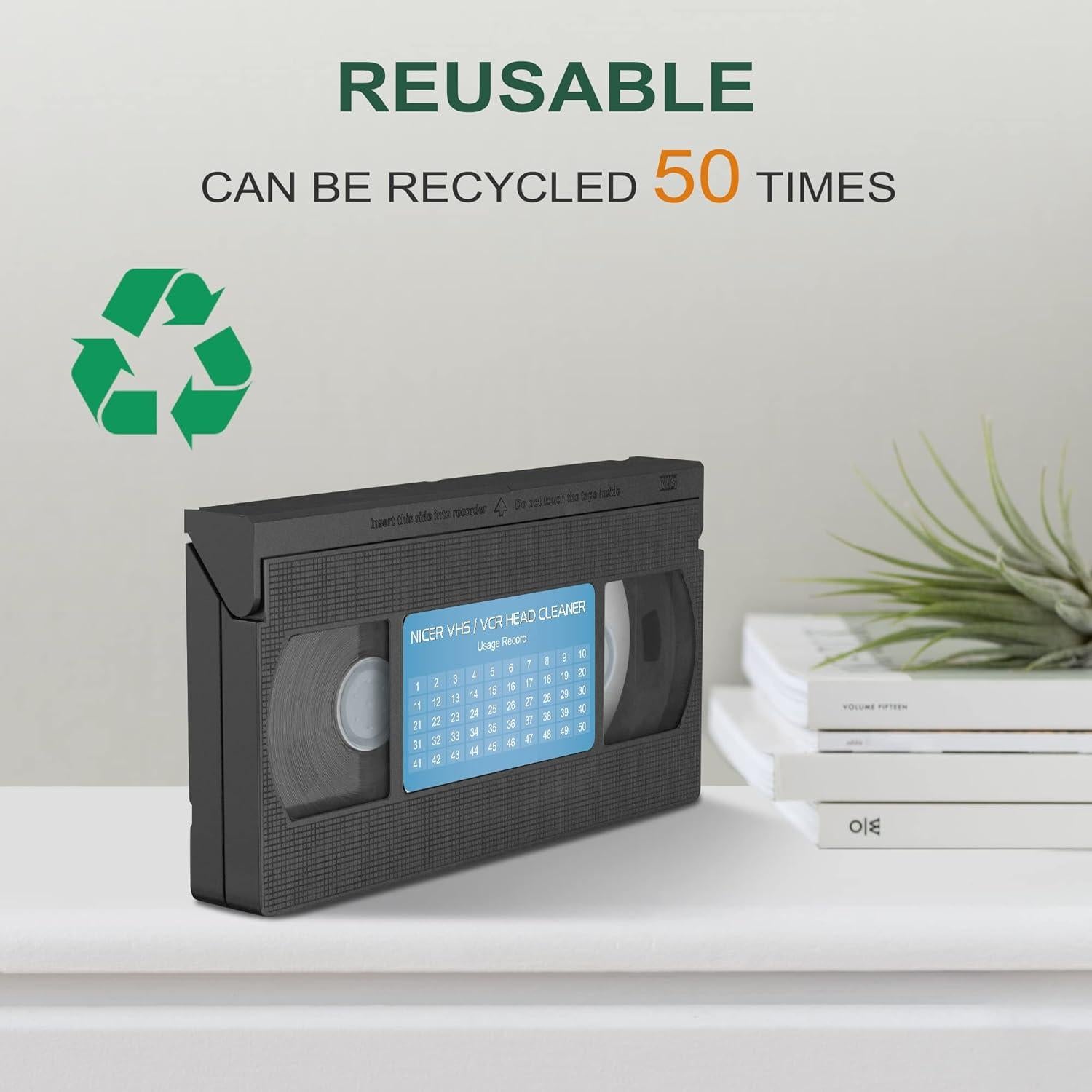 Limpiador de Cabezas VCR Nicer para VHS - Reutilizable 50 veces