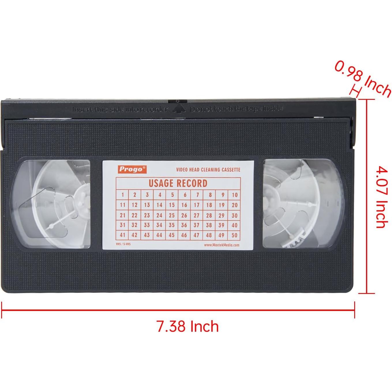 VCR Head Cleaner - VHS Head Cleaner for VHS/VCR Players - Dry Technology, No Fluid Required, Reusable Up to 50 Times, Easy to Use, Safe Cleaning