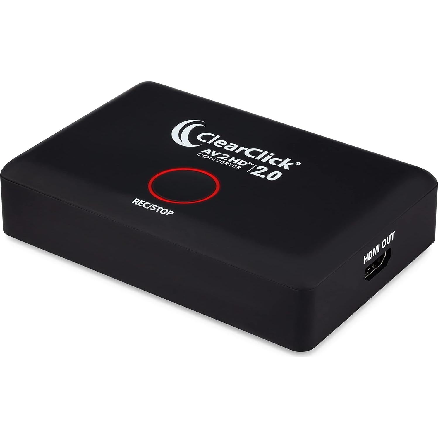 ClearClick AV to HD Converter & Recorder 2.0 (Second Generation) - AV RCA to HDMI Adapter to Convert & Record Video - for VCR, VHS, DVD, Camcorder, Hi8, Gaming to TV