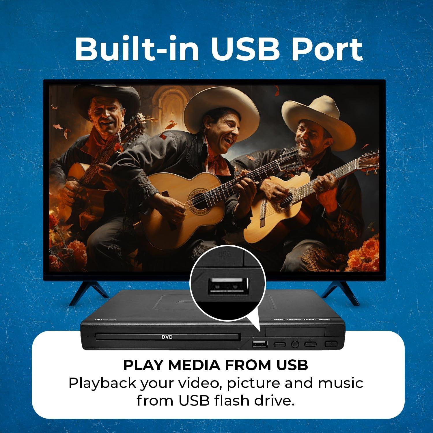 Reproductor de DVD OREI DVD-Z9H Libre de Región 1080P USB