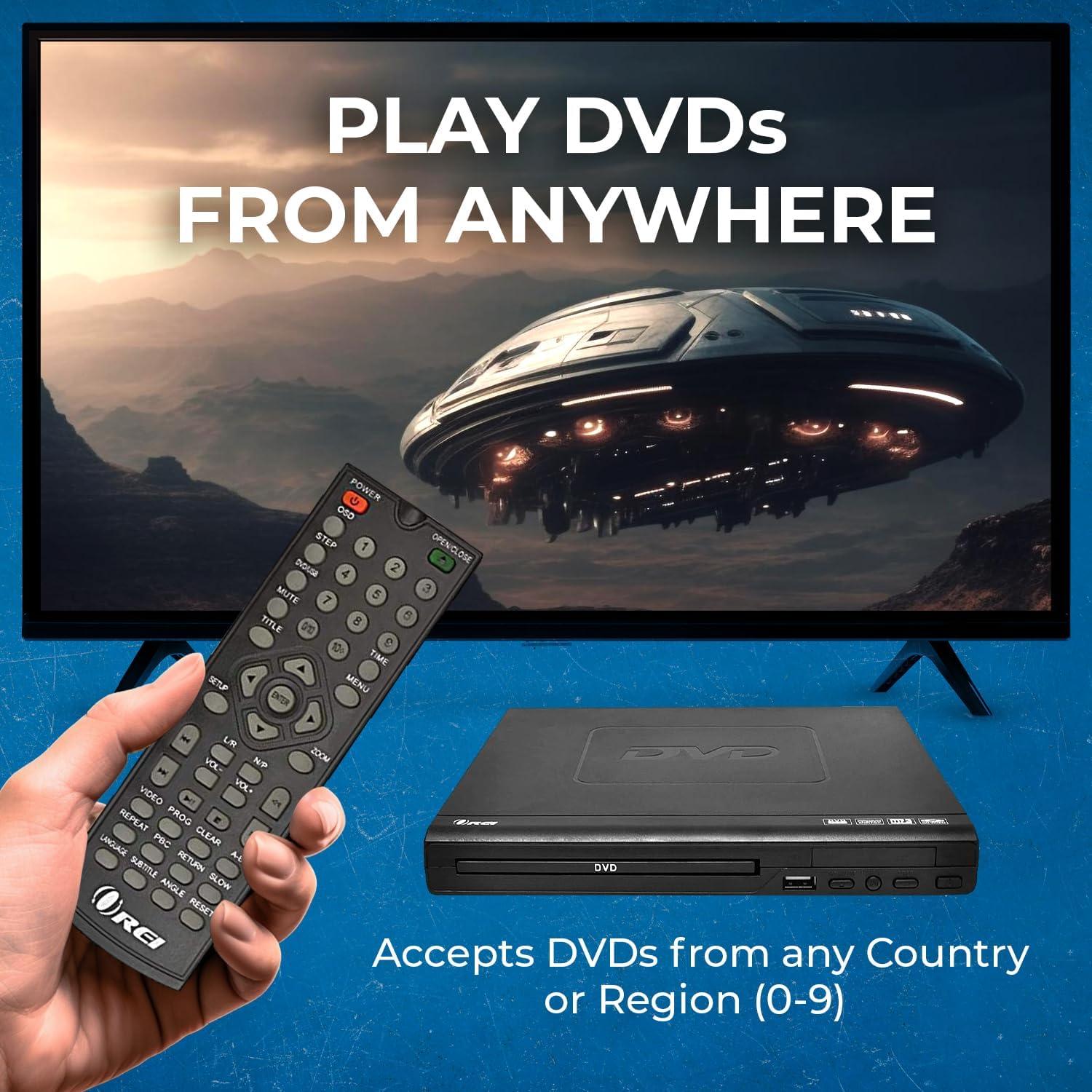 Reproductor de DVD OREI DVD-Z9H Libre de Región 1080P USB