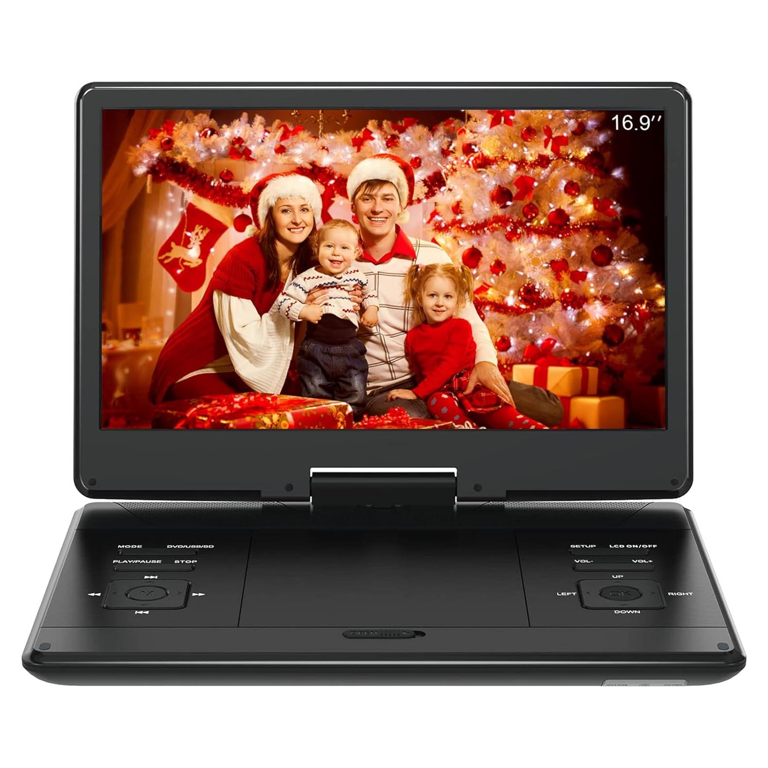 Reproductor de DVD Portátil PJGCWB 14.1" Pantalla HD Batería 4-6h