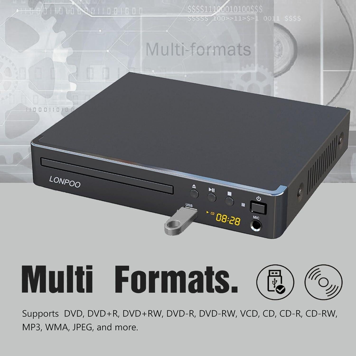 Reproductor de DVD HDMI LONPOO LP-099 Full HD Multi Región