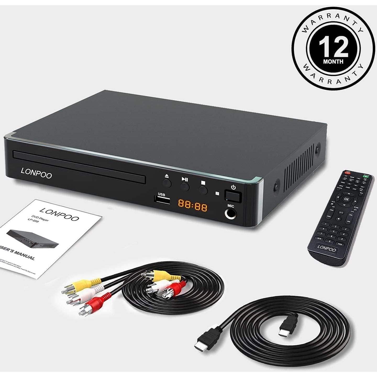 Reproductor de DVD HDMI LONPOO LP-099 Full HD Multi Región