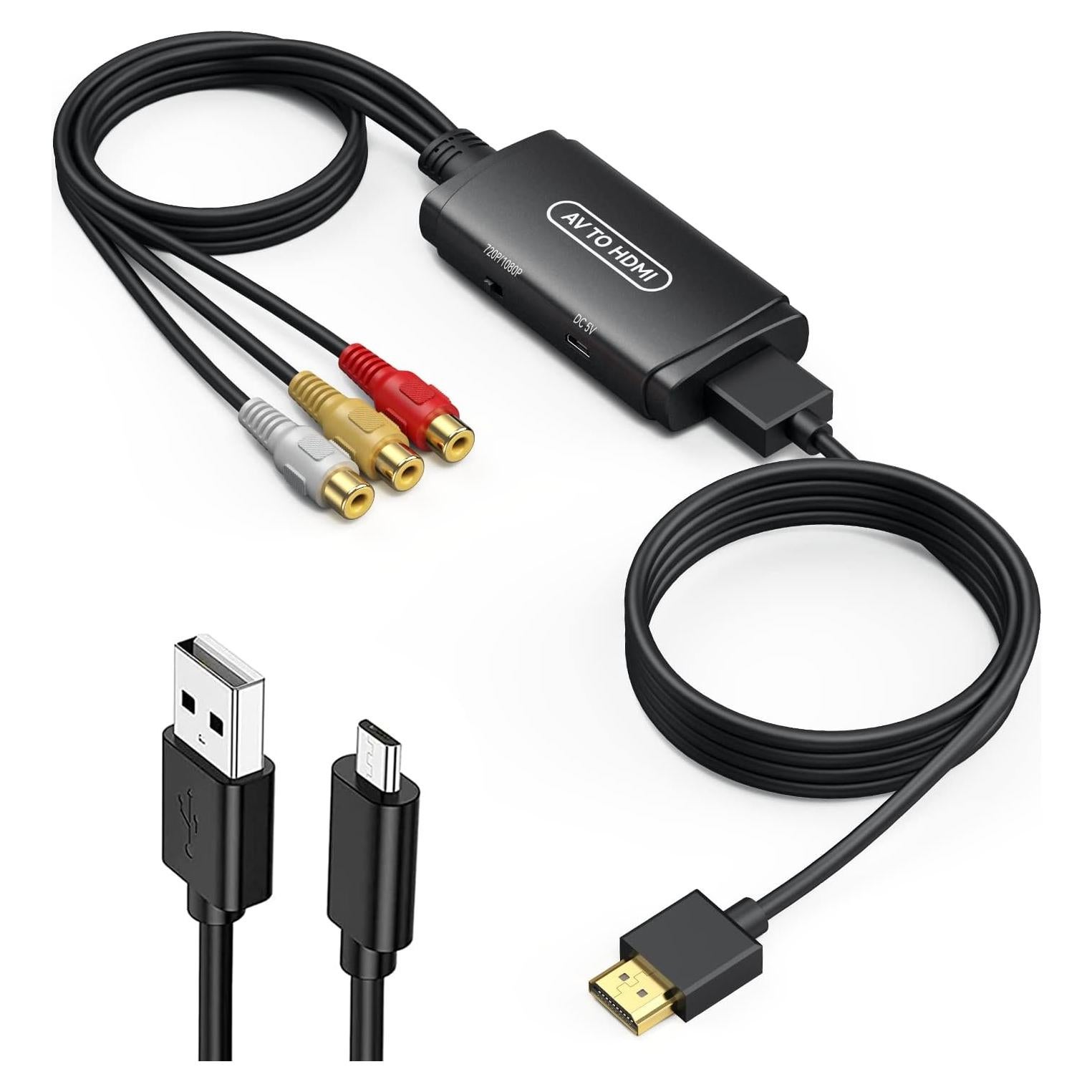 Convertidor RCA a HDMI ABLEWE 1080P con cables incluidos