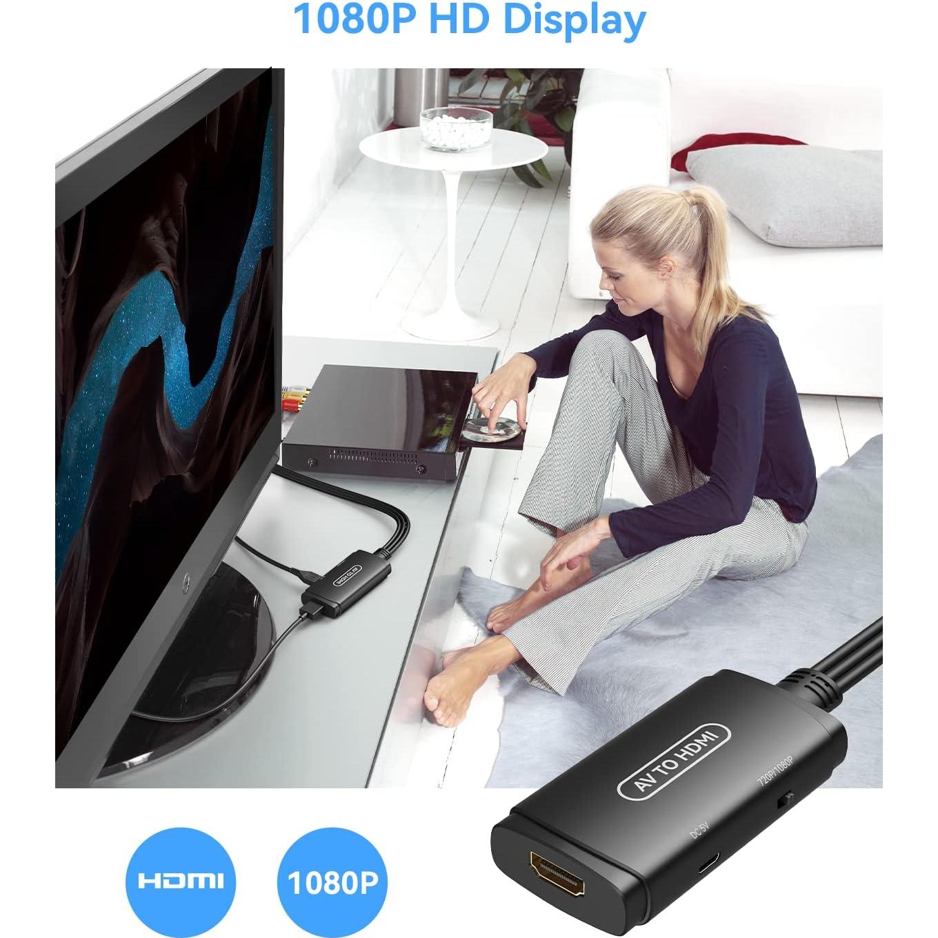 Convertidor RCA a HDMI ABLEWE 1080P con cables incluidos