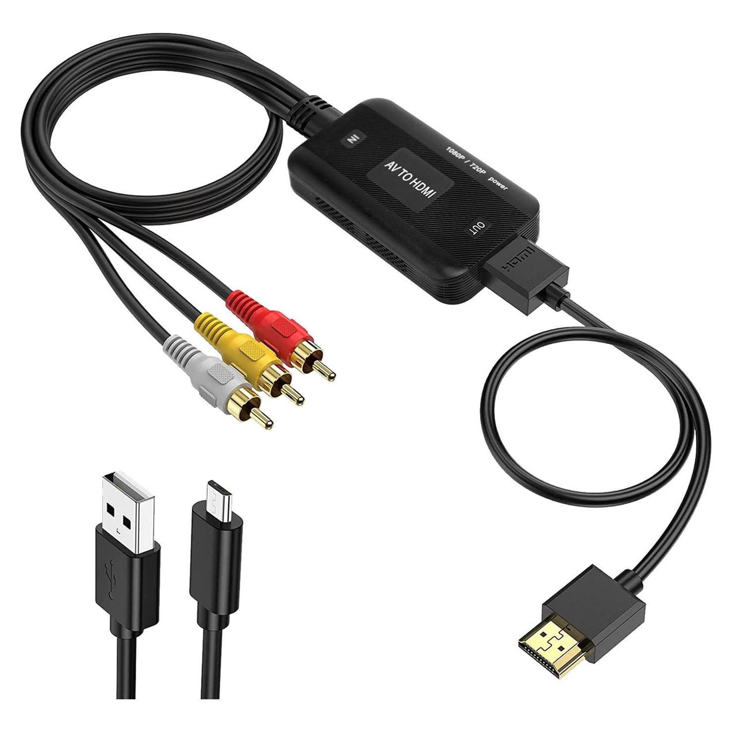 Convertidor RCA a HDMI Botee 1080p con Cables Incluidos