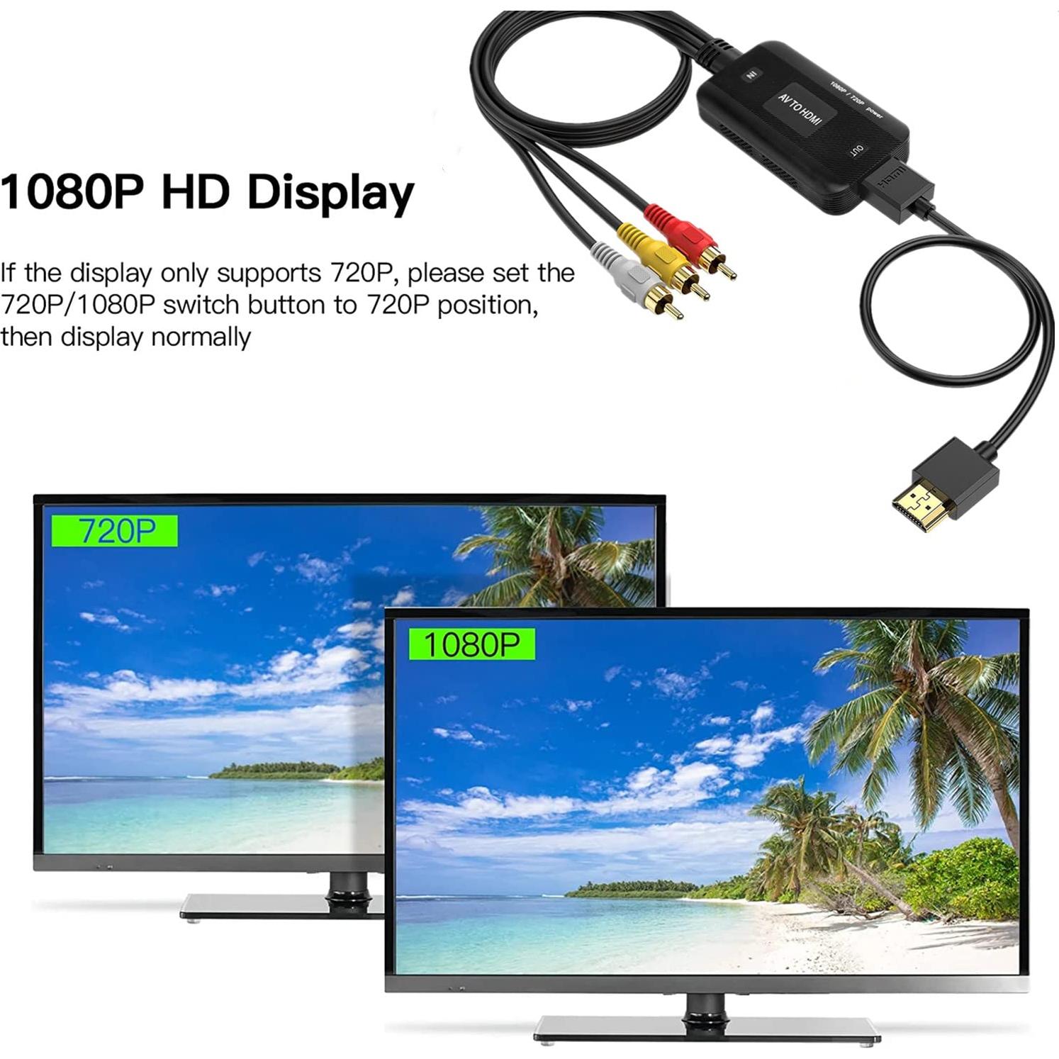 Convertidor RCA a HDMI Botee 1080p con Cables Incluidos