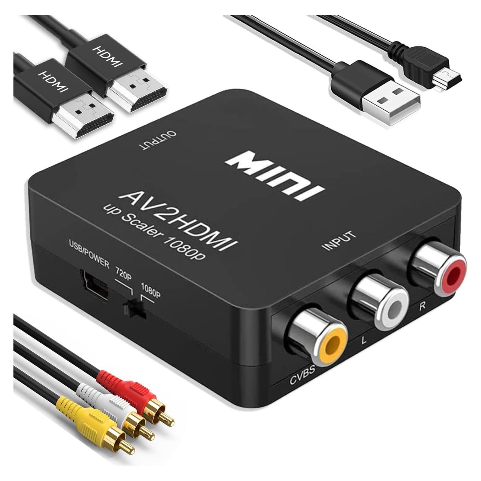 Convertidor RCA a HDMI Chodwe 1080P con cables incluidos