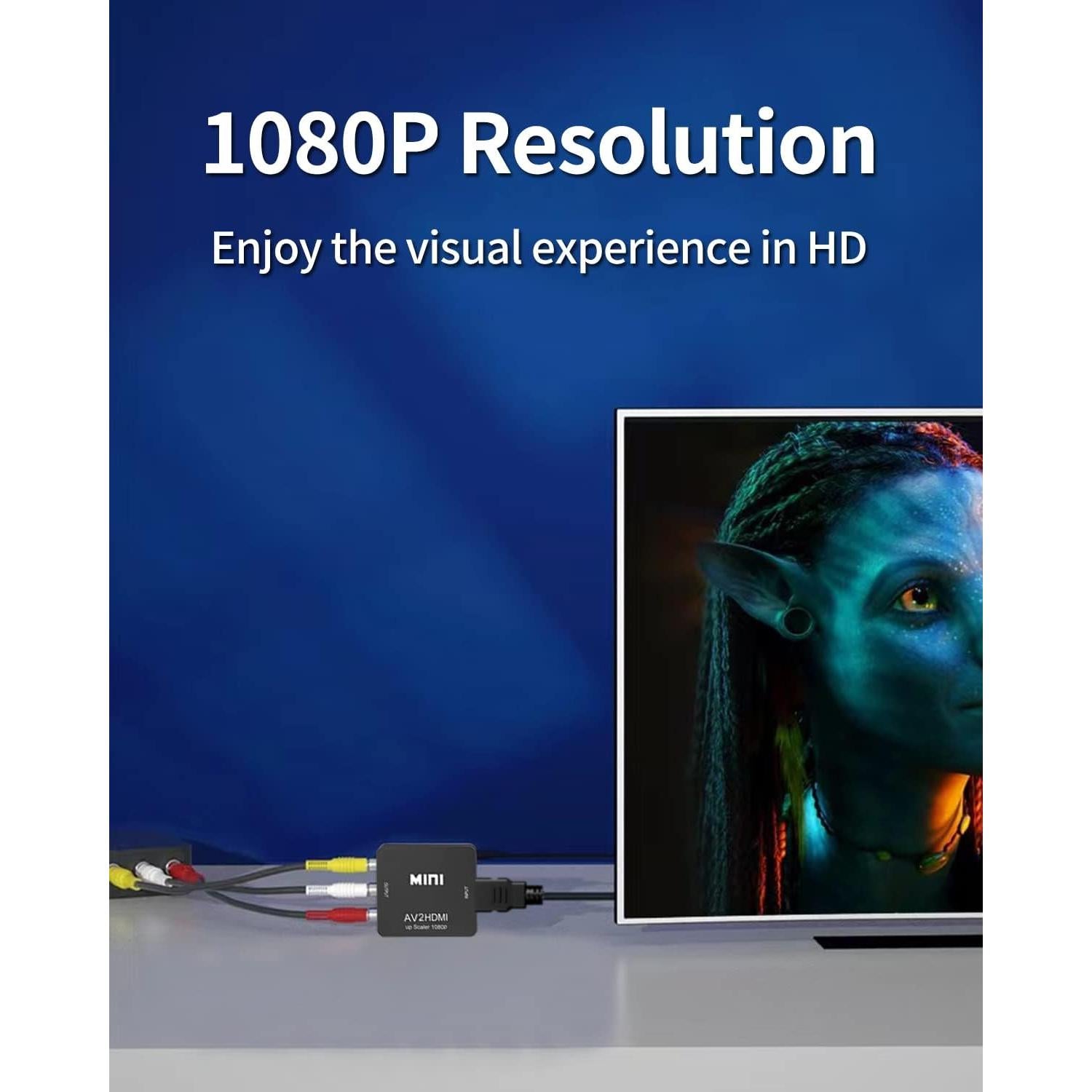 Convertidor RCA a HDMI Chodwe 1080P con cables incluidos