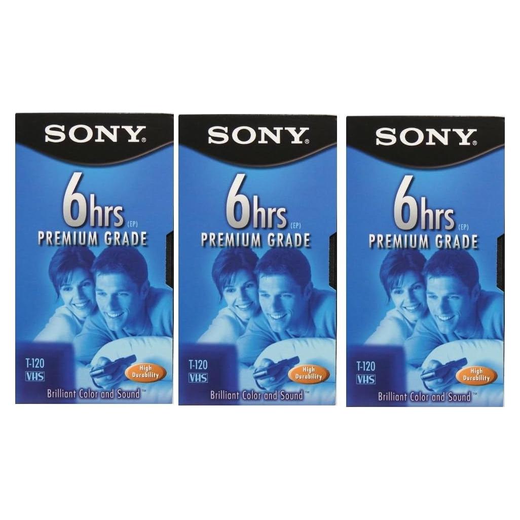 Cintas VHS Sony 3T120VR Paquete de 3 - 6 Horas Grabación