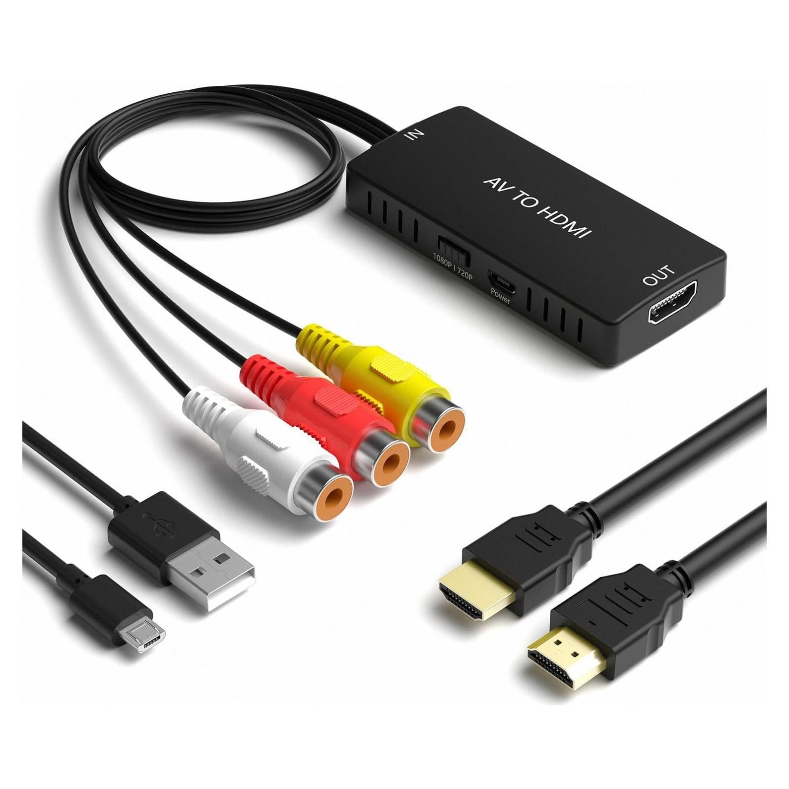 Convertidor RCA a HDMI RuiPuo 1080P para Consolas y DVD