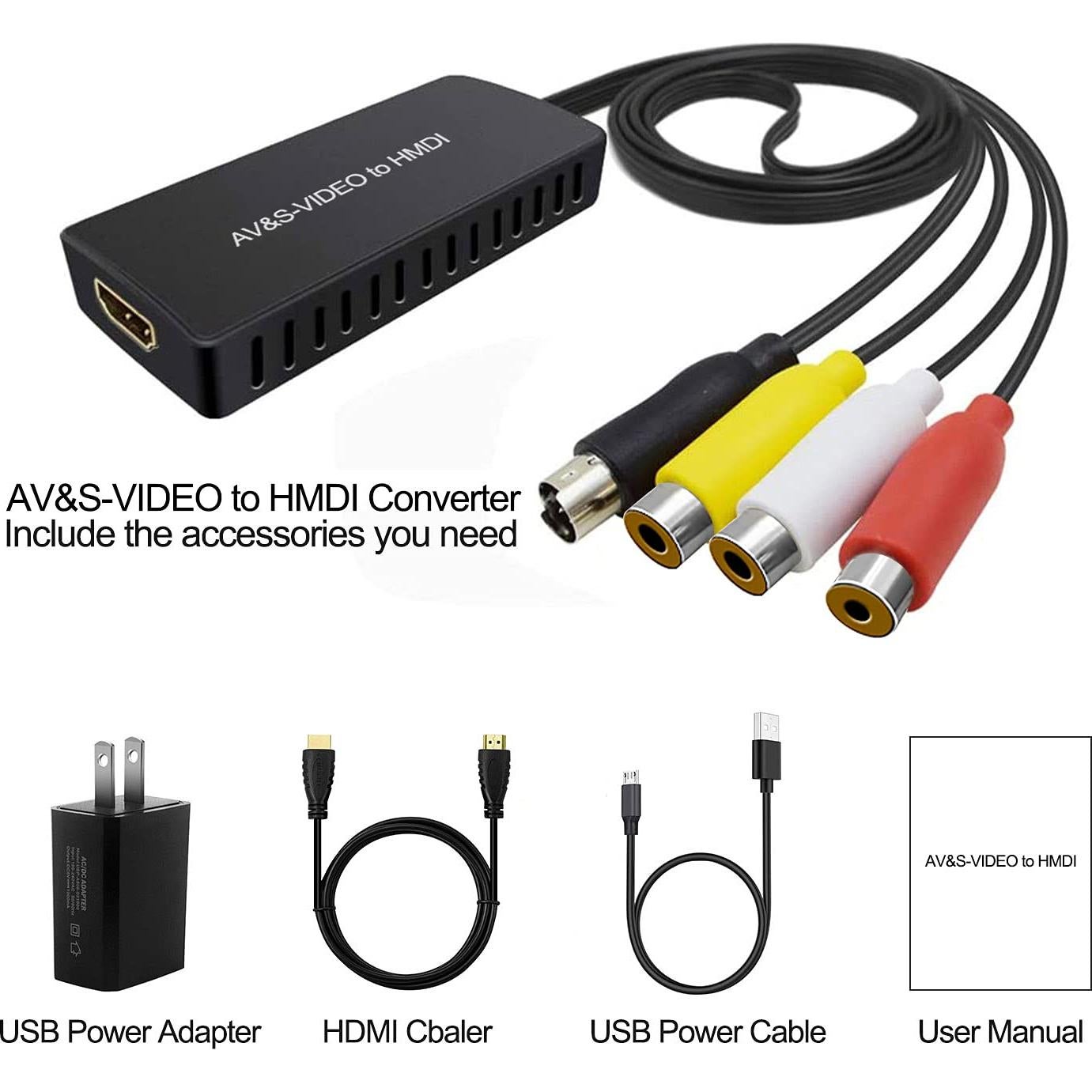Convertidor Dingsun SVideo a HDMI 1080P 720P para Consolas