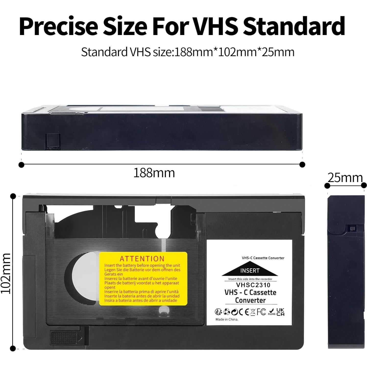 Adaptador de casete VHS-C CHEEYYIIE para videocámaras VHS