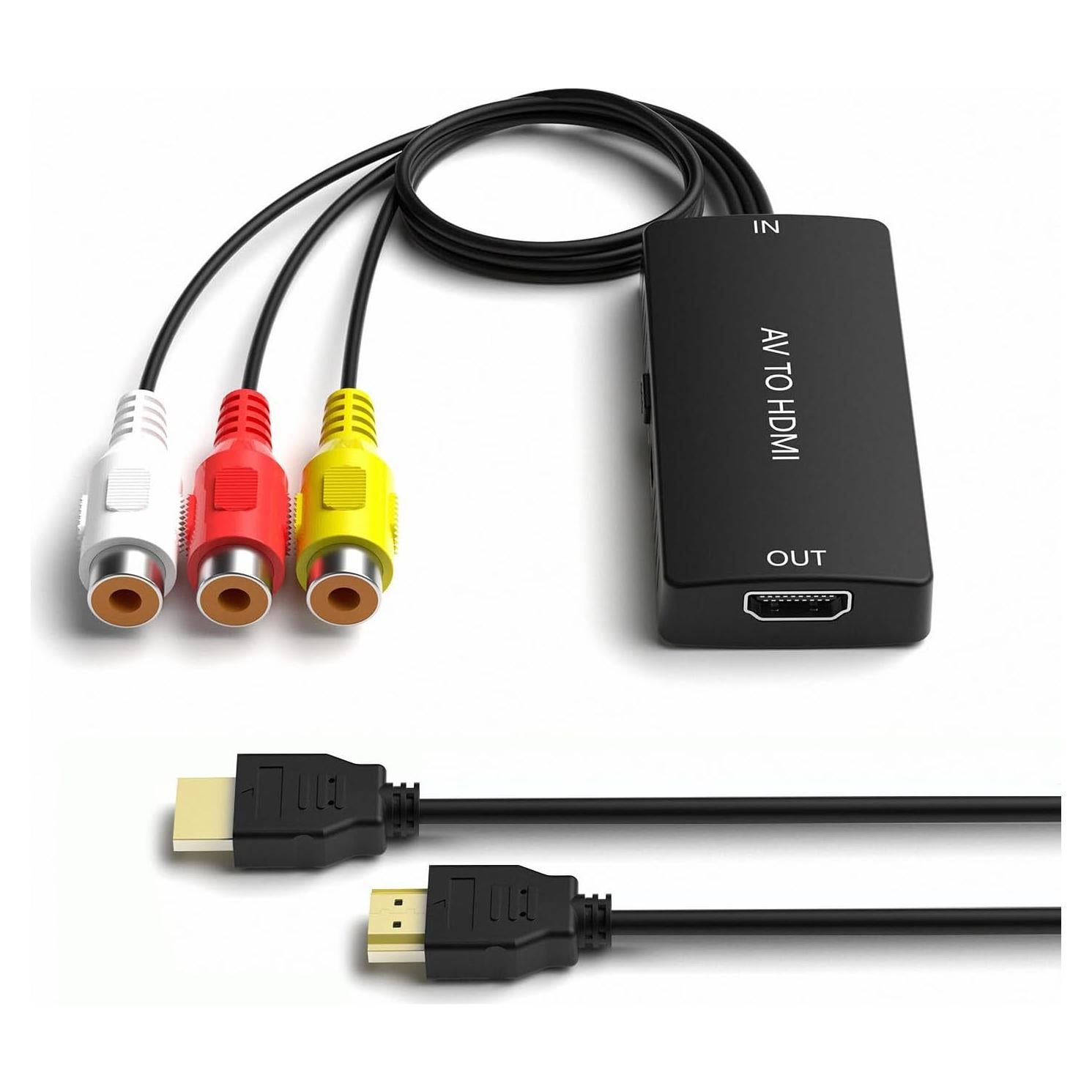 Convertidor RCA a HDMI Dingsun 1080P para PS2, Wii, DVD