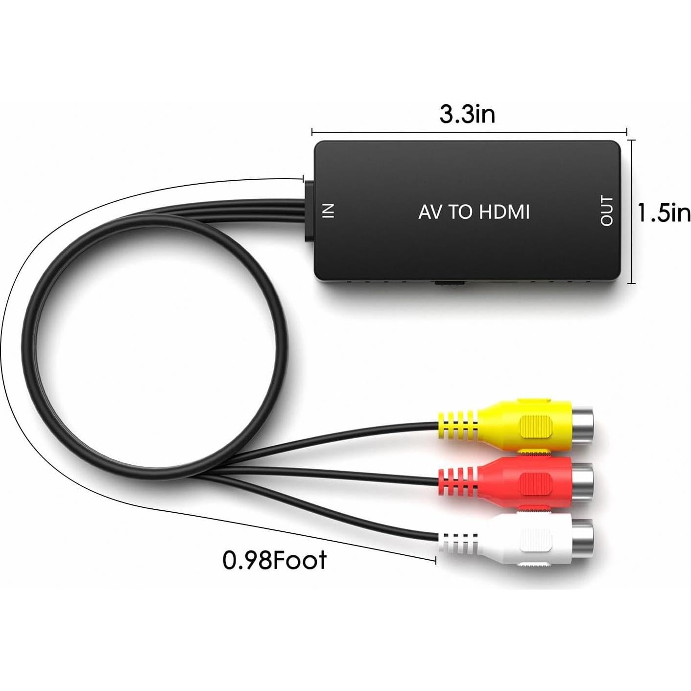 Convertidor RCA a HDMI Dingsun 1080P para PS2, Wii, DVD