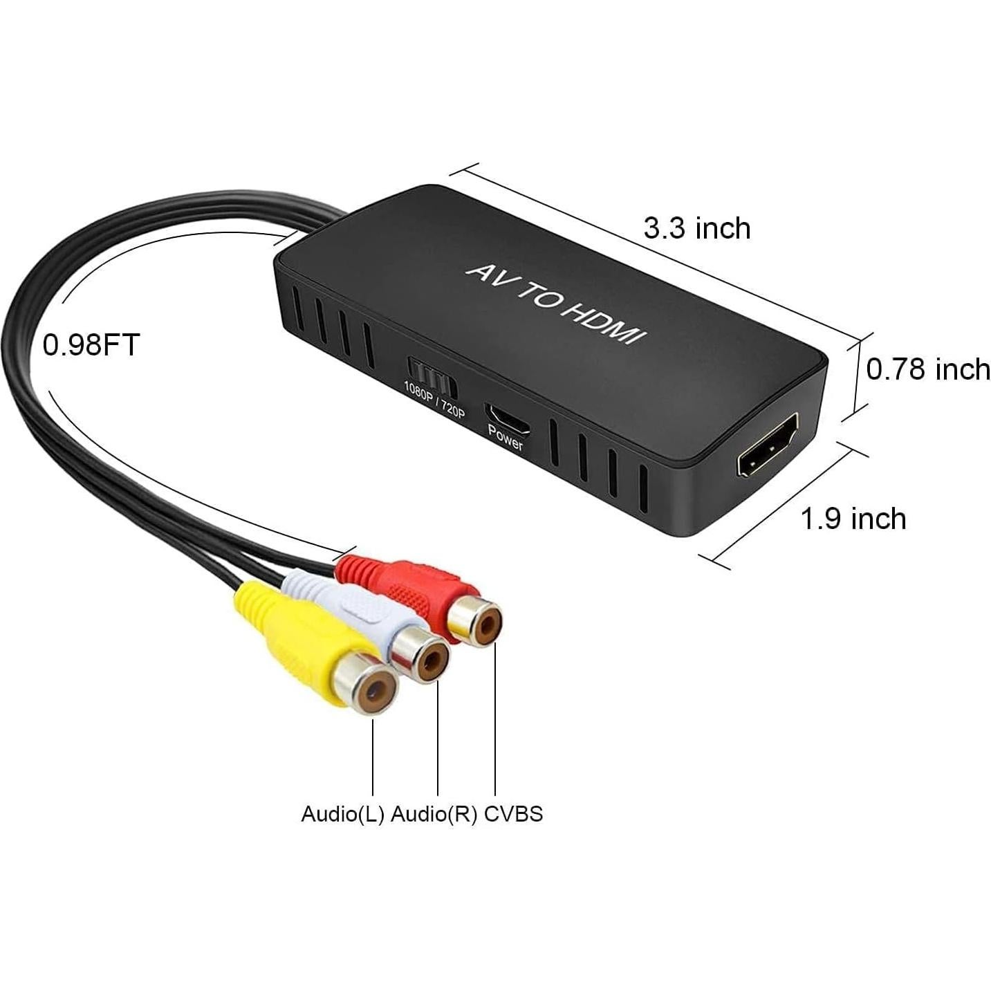 Convertidor RCA a HDMI BD&M 1080P para TV y Consolas