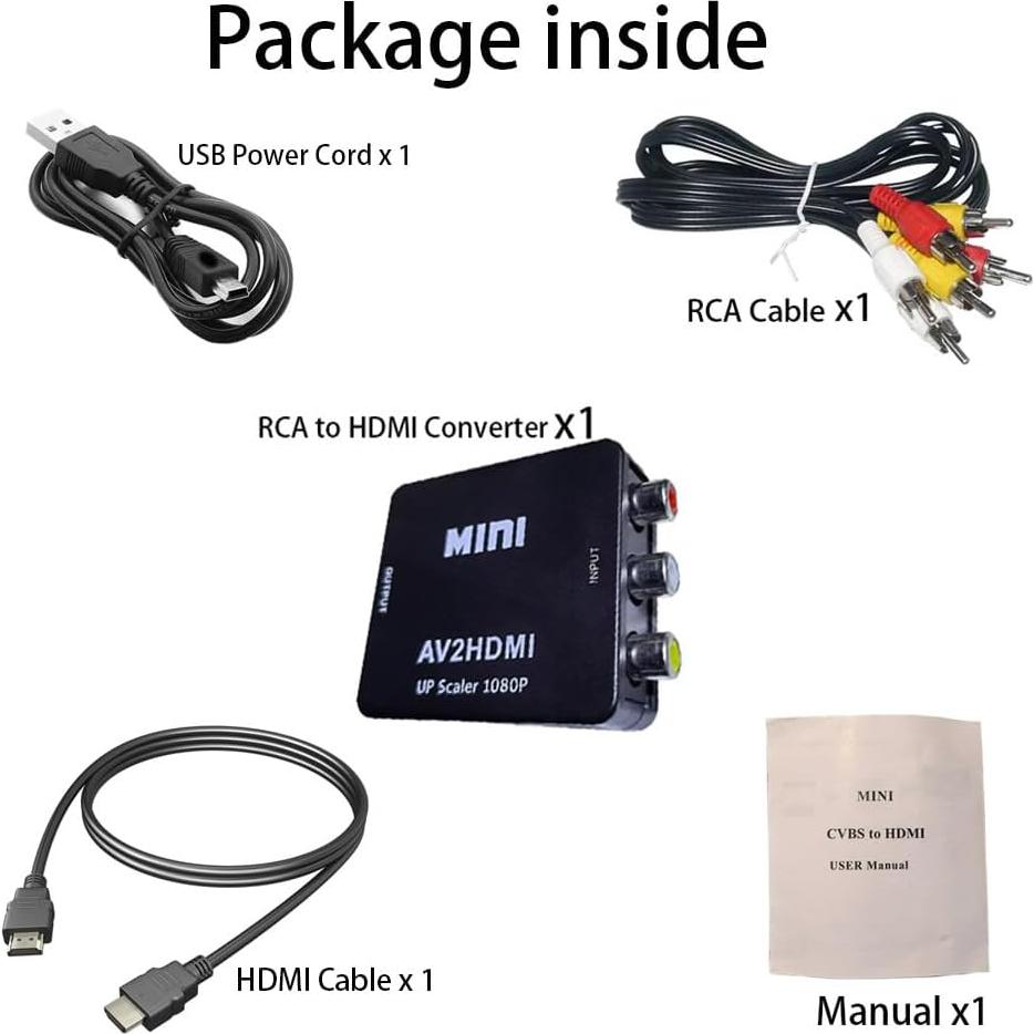 Convertidor RCA a HDMI DONGUADE 1080P para Wii y DVD