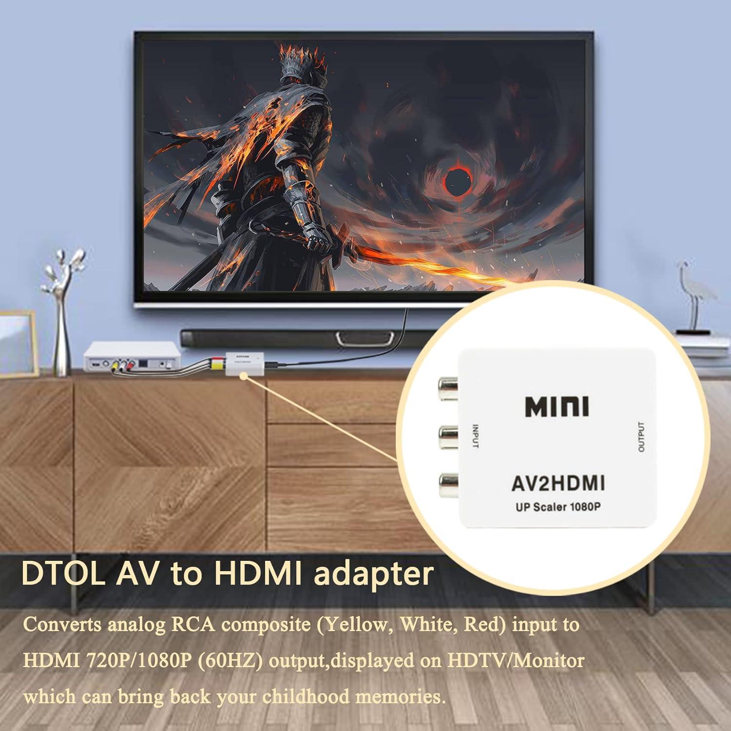 Convertidor RCA a HDMI DSYJ 1080P para TV y Consolas