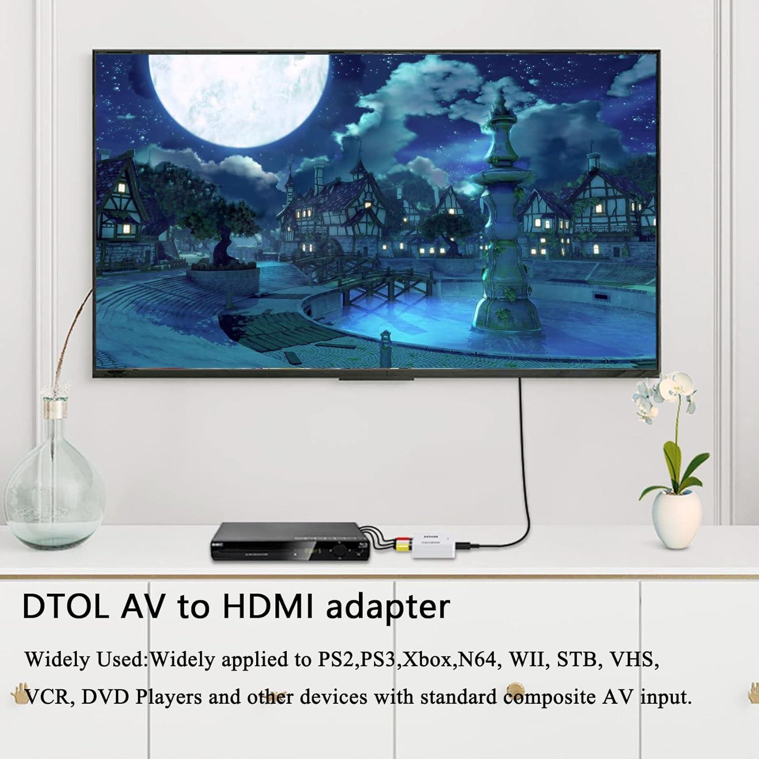 Convertidor RCA a HDMI DSYJ 1080P para TV y Consolas
